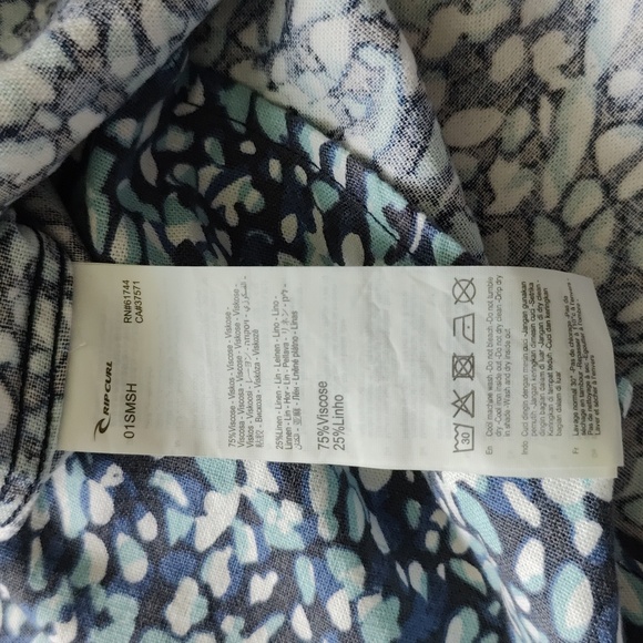 66. Rip Curl Motions Short Sleeve Woven | Color - Blue - Picture 8 of 8